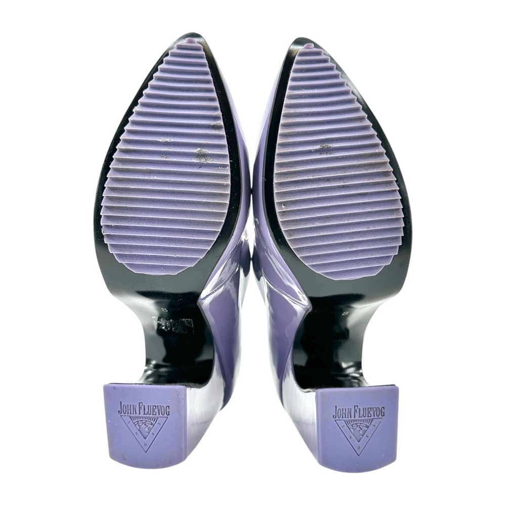 John Fluevog Fast Cars Mille Miglia Lavender Purple Platform Mary Janes sz 8 - Picture 9 of 11